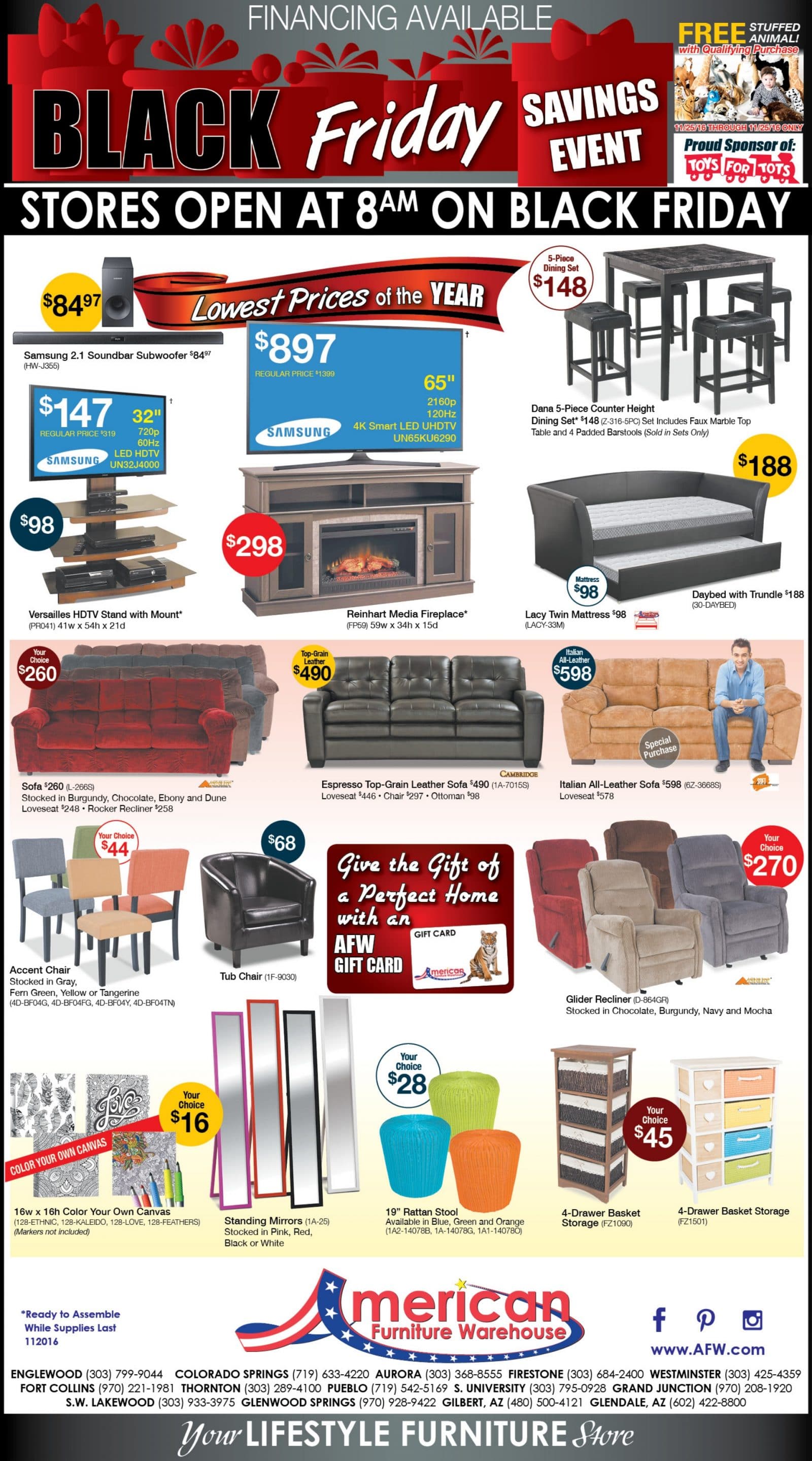 American Furniture 2016 Black Friday Ad