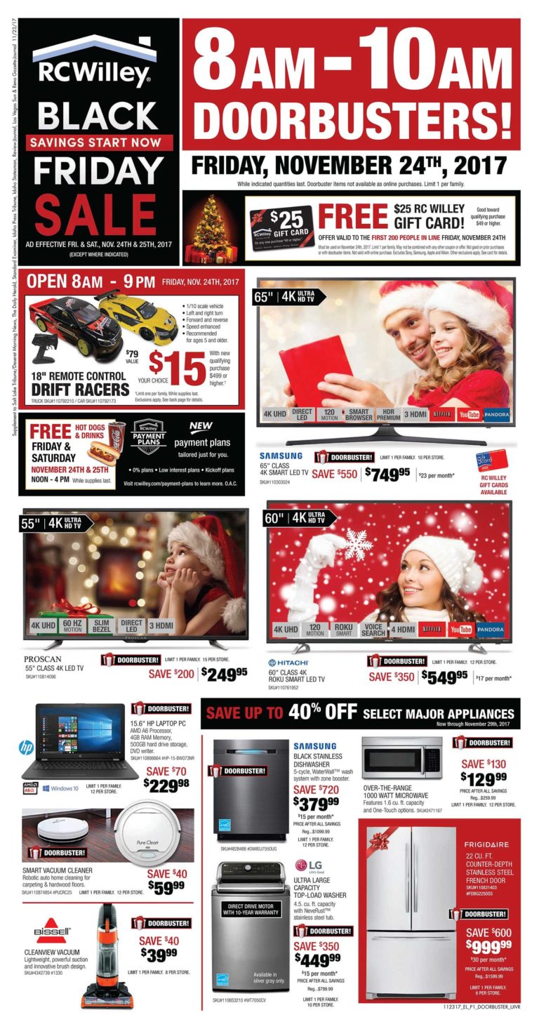 RC Willey Black Friday Ad 2017