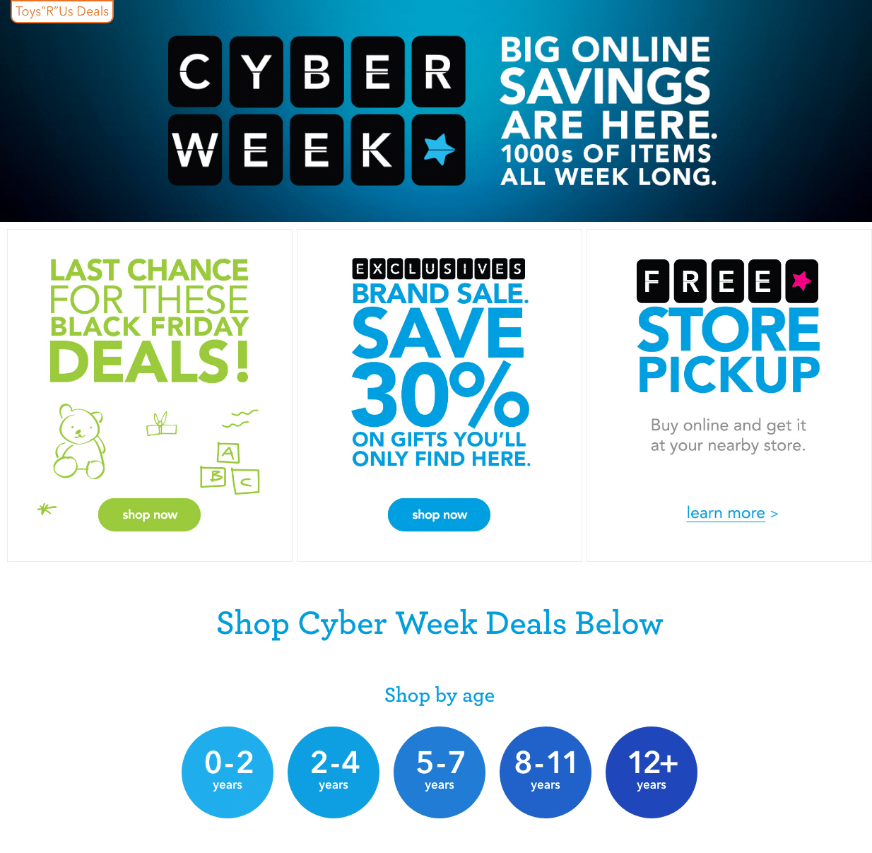 Toys R Us Cyber Deals