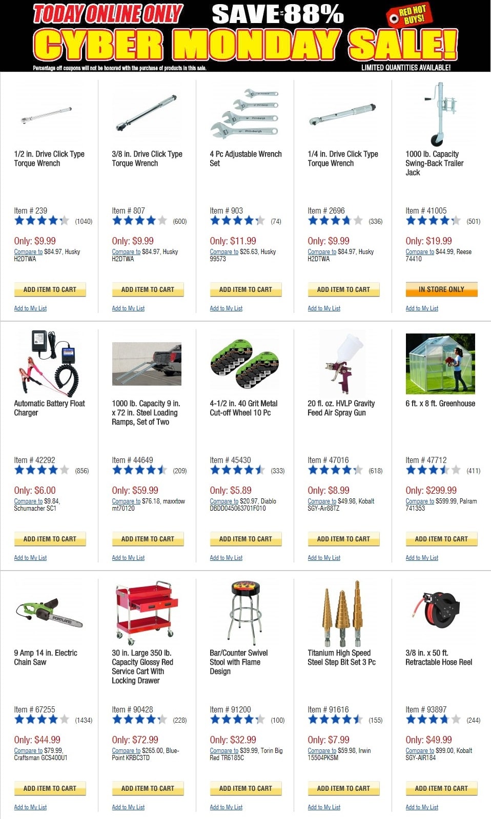 Harbor Freight Cyber Deals