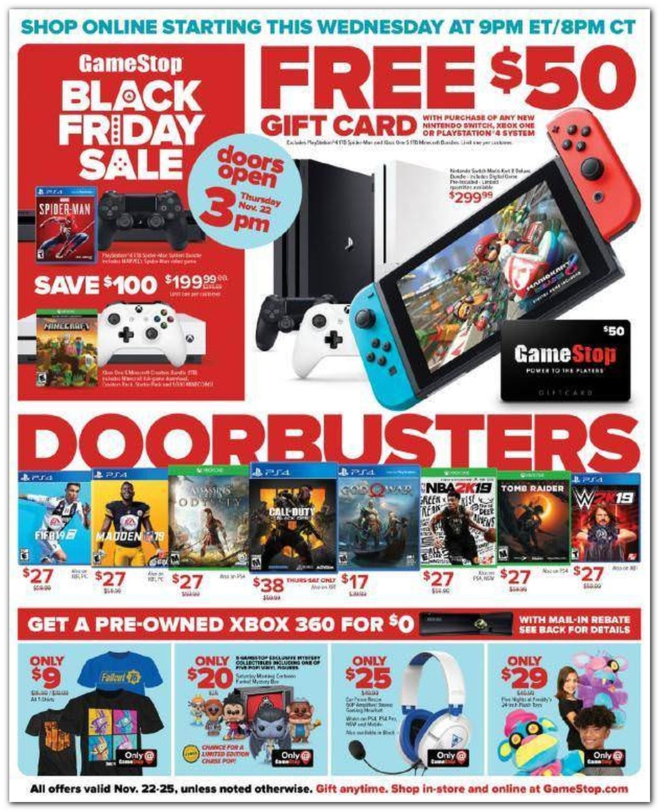 GameStop Black Friday Ad 2018 - What Sales Does Gamestop Have On Black Friday