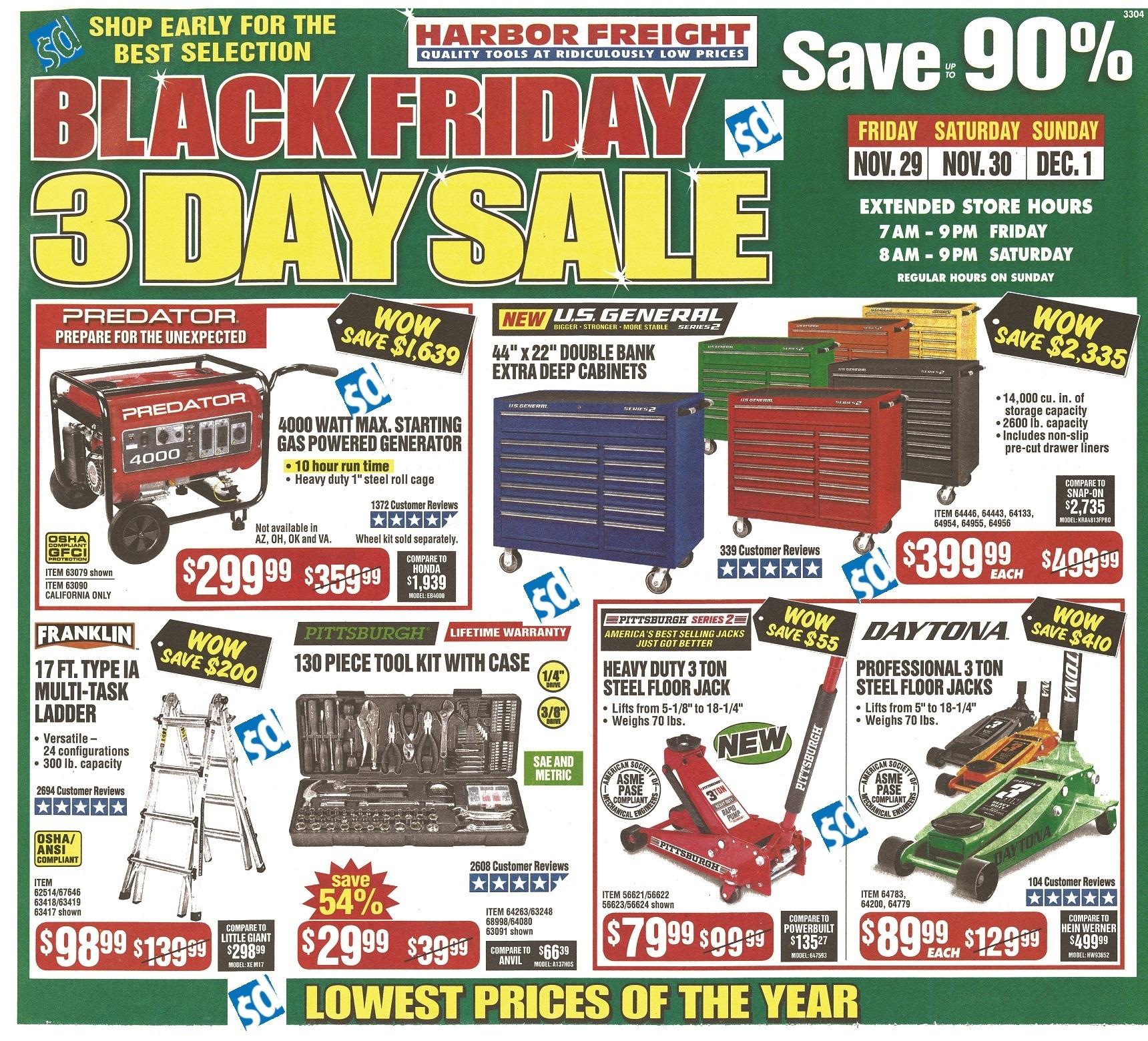 Harbor Freight Tools Black Friday Ad 2019 - Sale Live Now - What Stores Have Black Friday Sales All Weekend