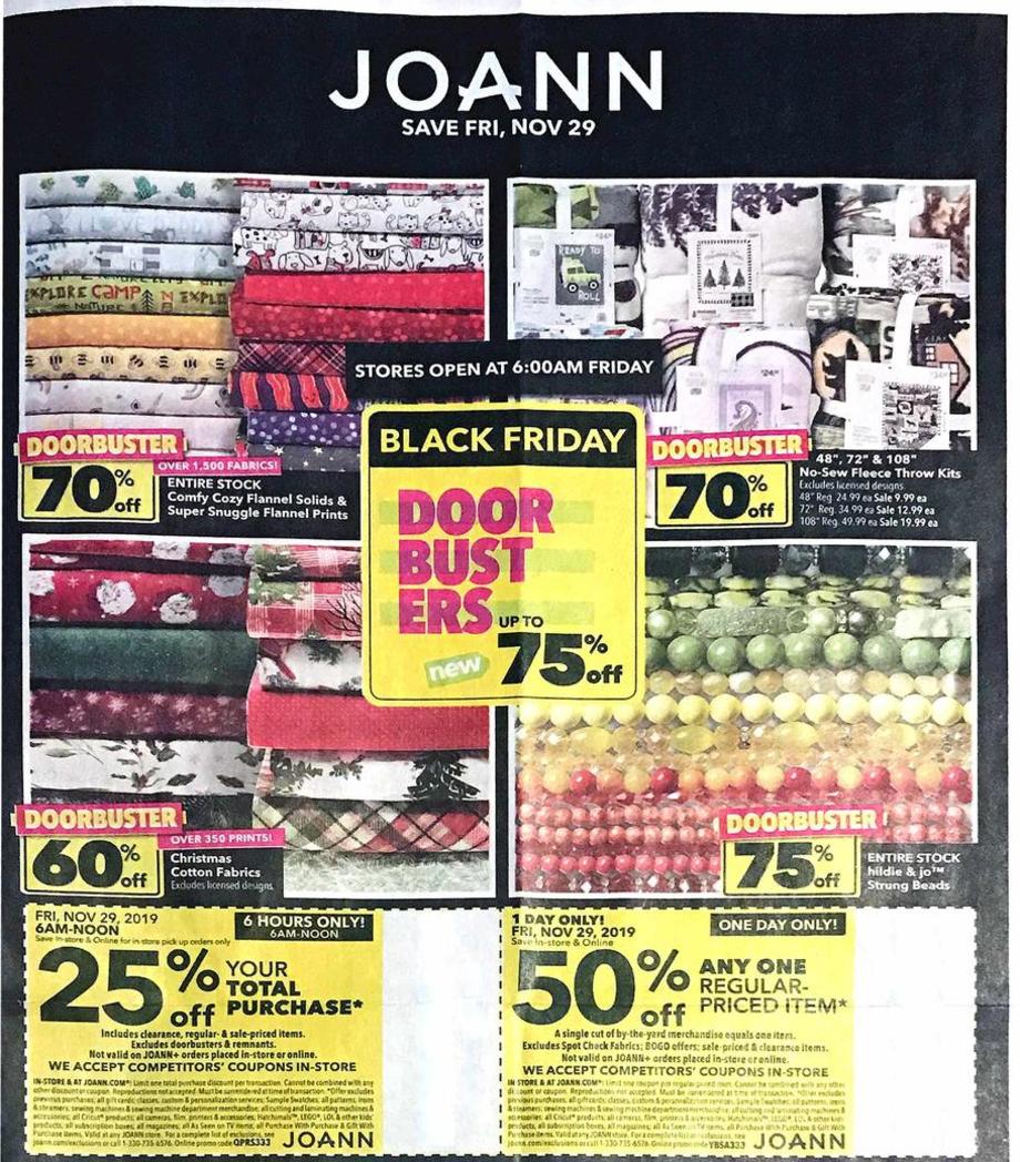 JoAnn Stores Black Friday 2019