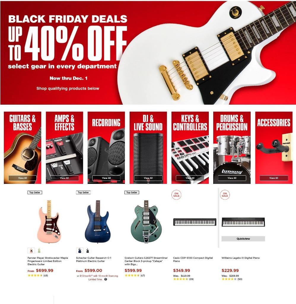 Guitar Center Black Friday Ad 2020