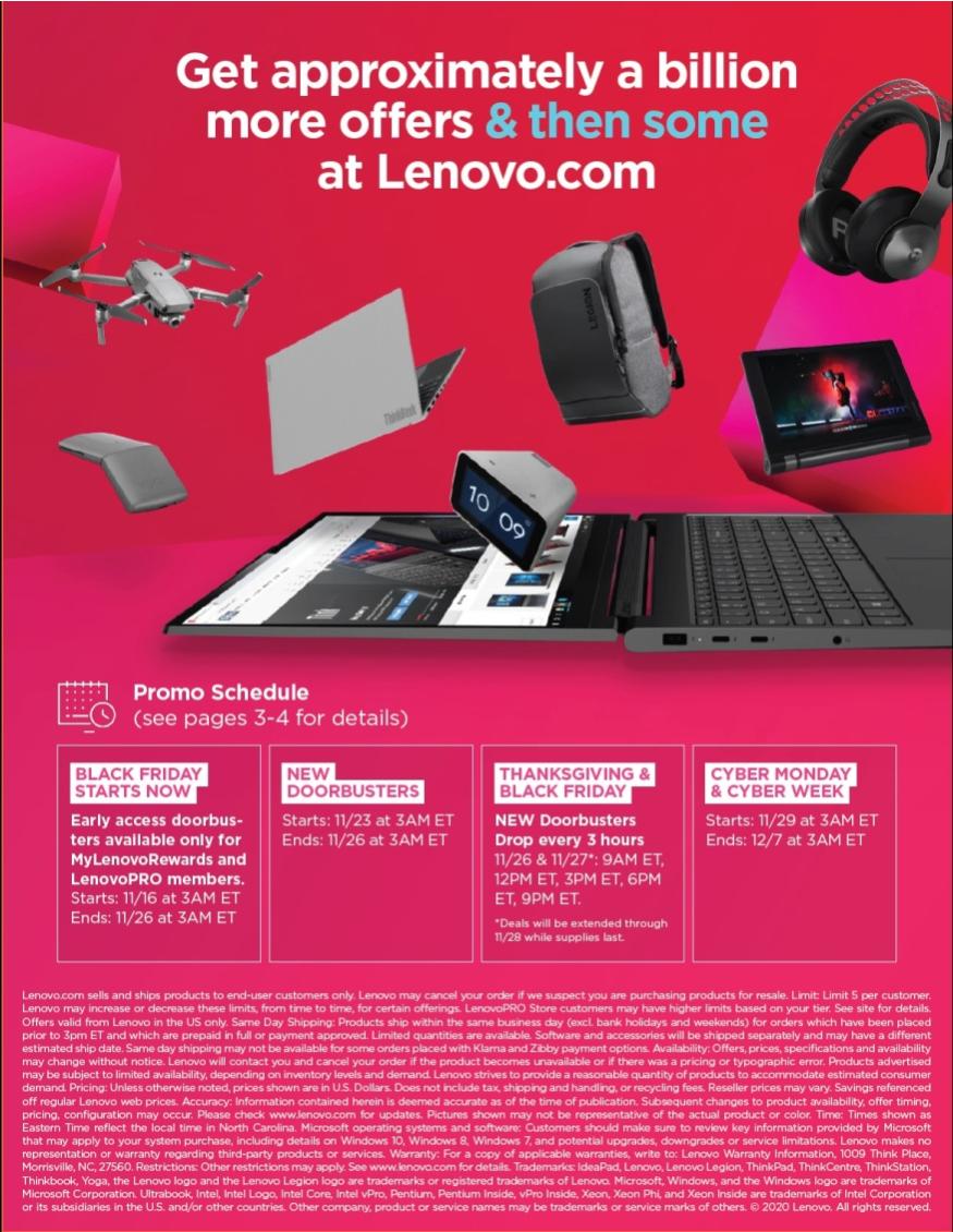 cyber monday lenovo Lenovo black friday ad 2020