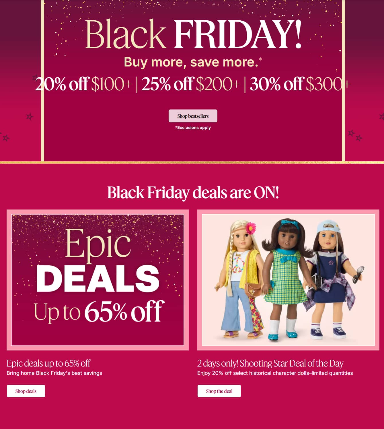 American Girl Black Friday Savings 2024