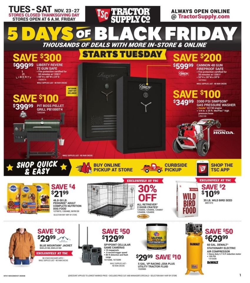 Tractor Supply Black Friday Sale Ad 2021