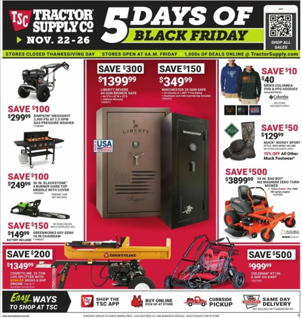 Tractor Supply Black Friday Sale Ad 2022