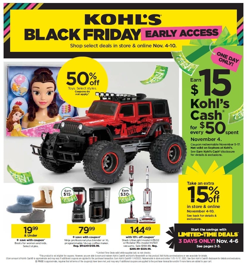 Kohl's Black Friday Early Access Ad 2022