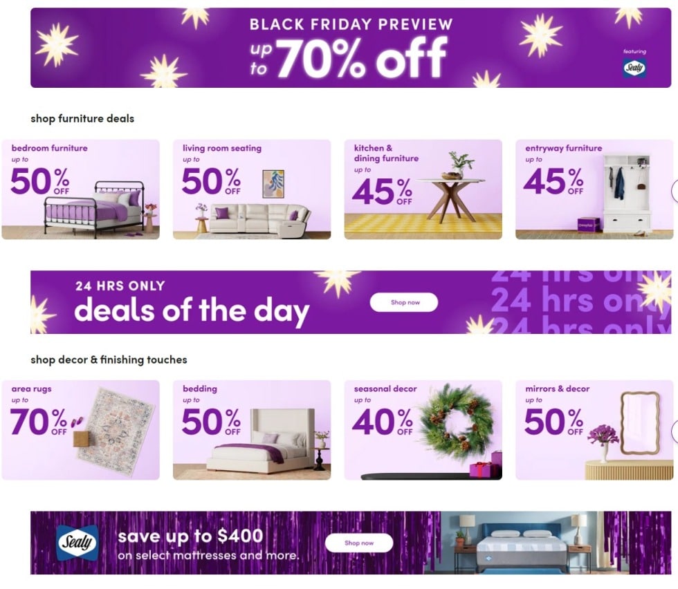 Wayfair Black Friday Early Preview 2024