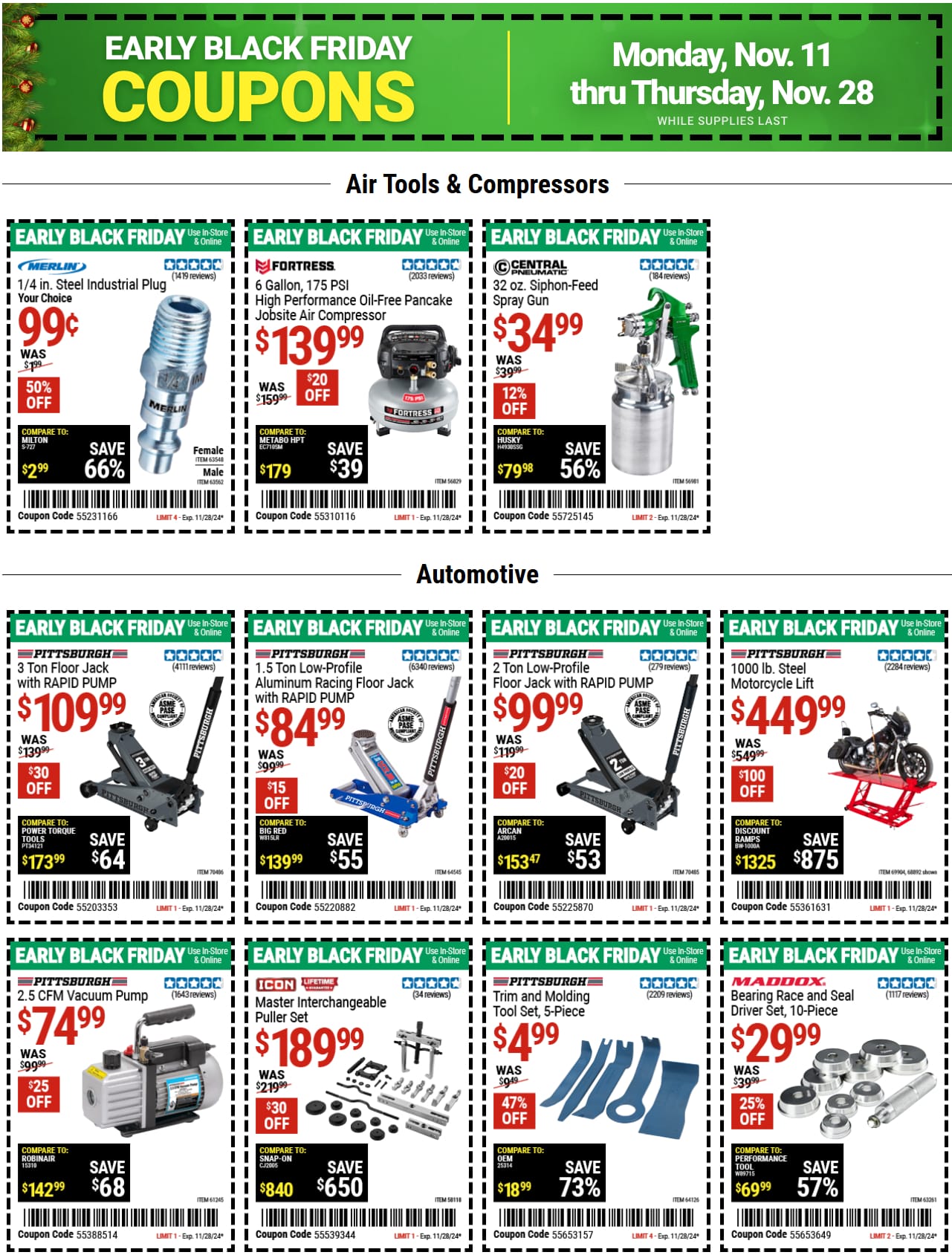 Harbor Freight Early Black Friday Coupons 2024