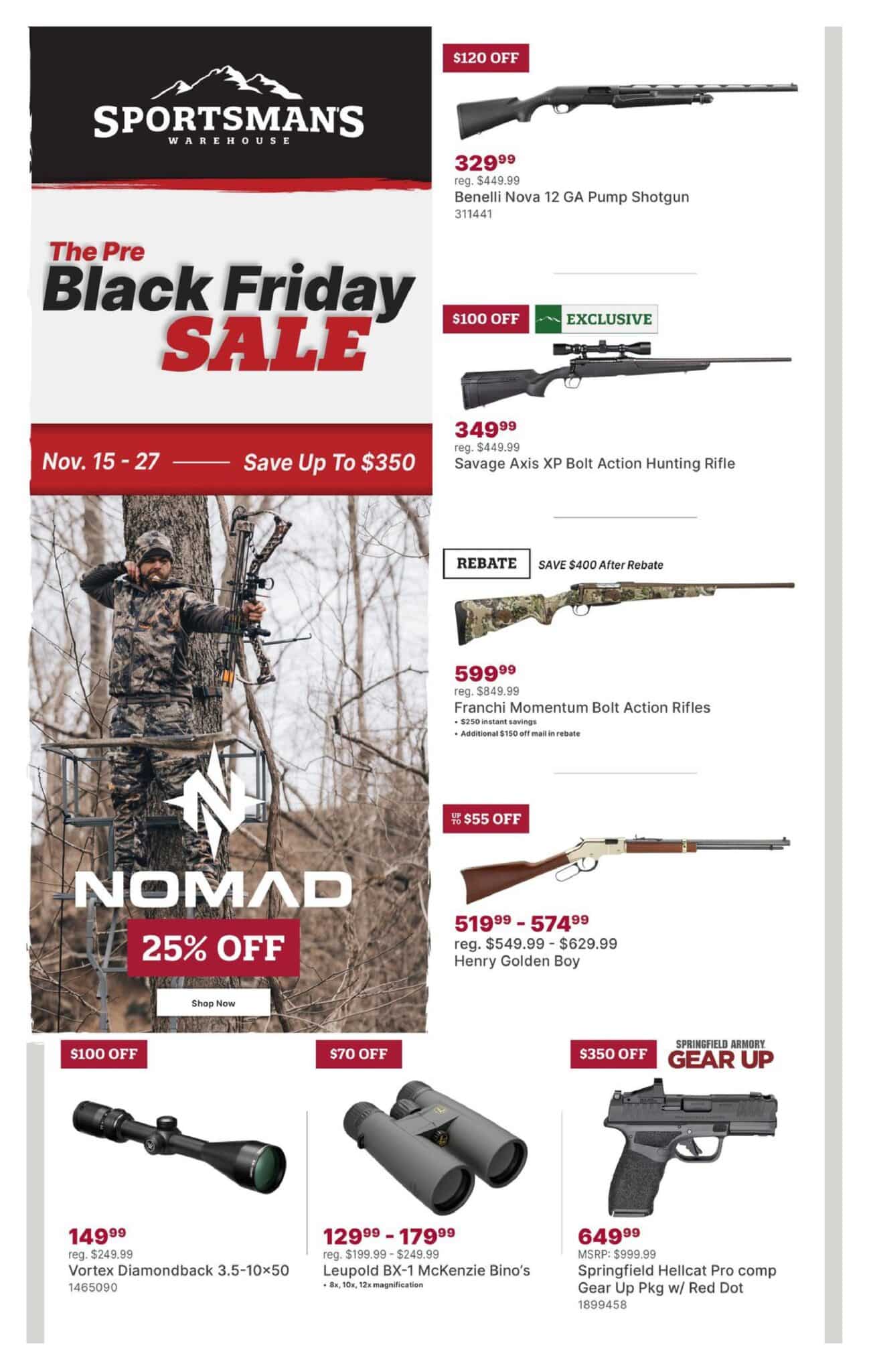Sportsman’s Warehouse Pre-Black Friday Ad Sale 2024