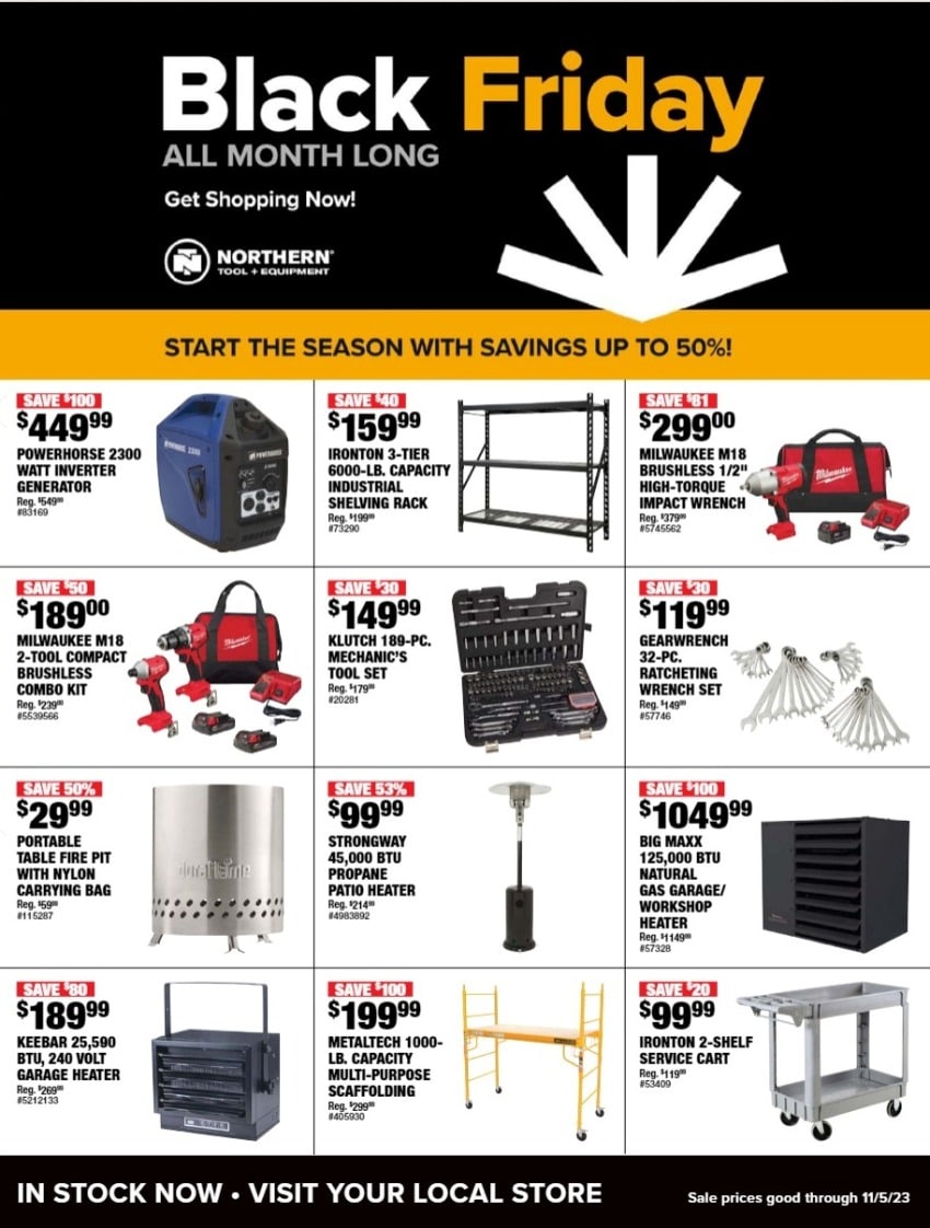 Northern Tool Early Black Friday Ad 2023