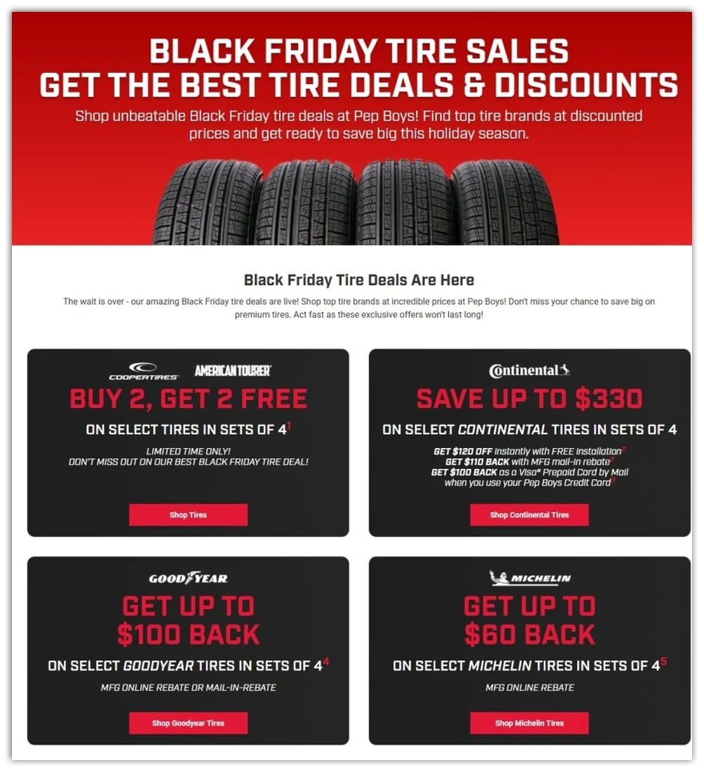 Pep Boys Black Friday Deals 2024