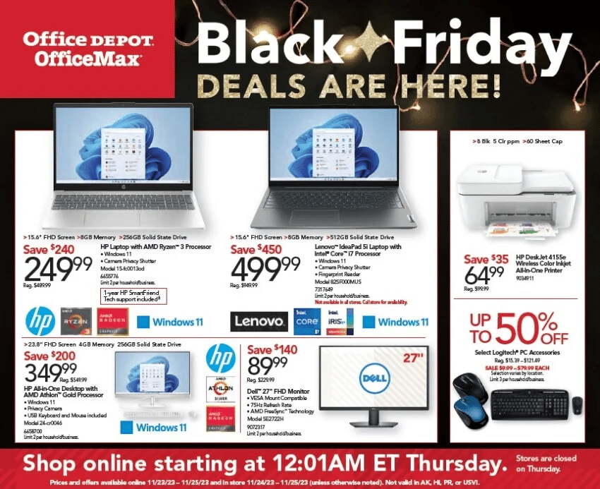 Office Depot Black Friday Ad Sale 2023