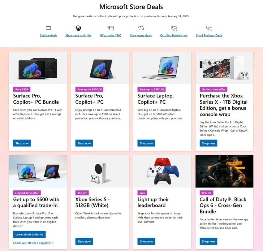 Microsoft Store Cyber Monday 2024
