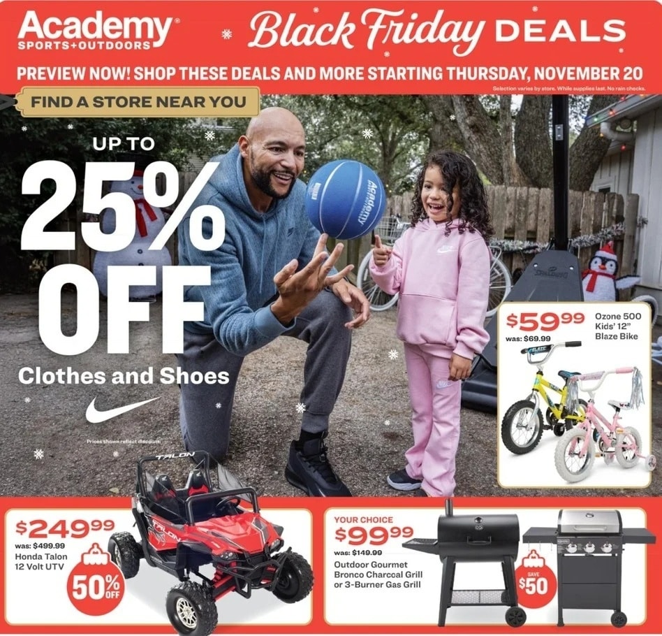 Academy Sports Black Friday 2025 Sale Ad