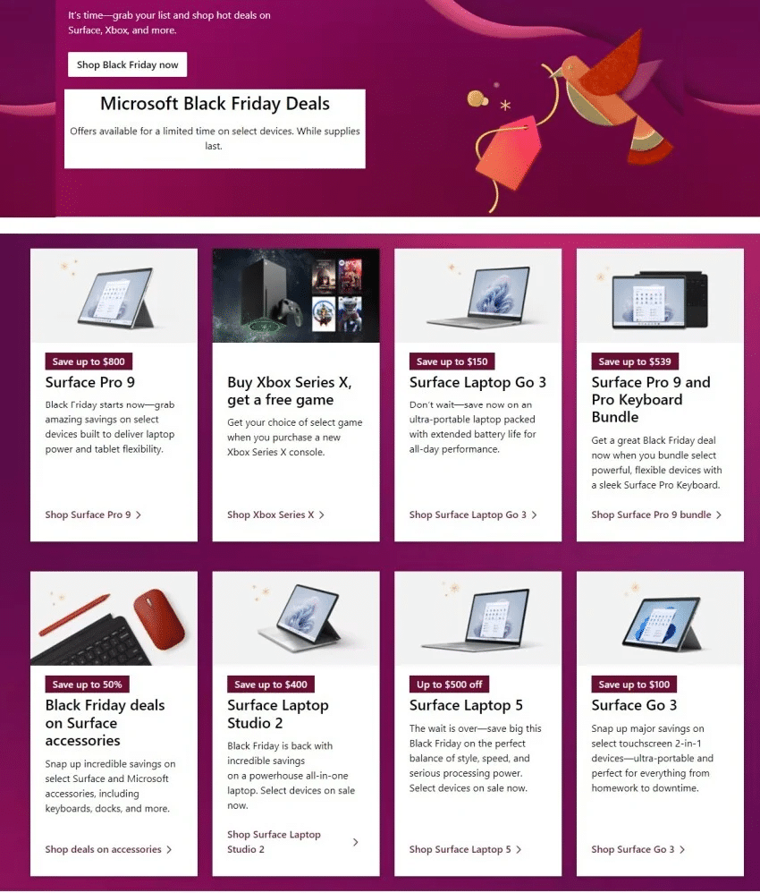 Microsoft Store Black Friday Ad 2023