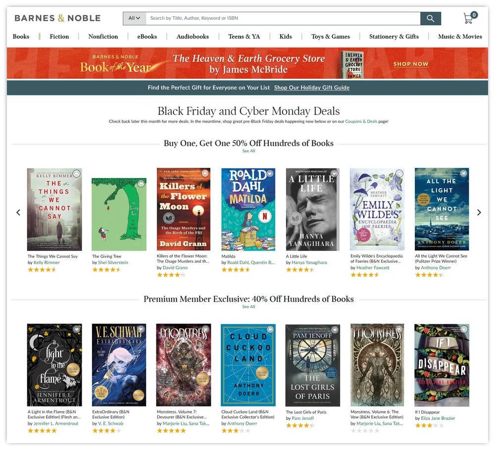 Barnes and Noble Black Friday Ad 2023