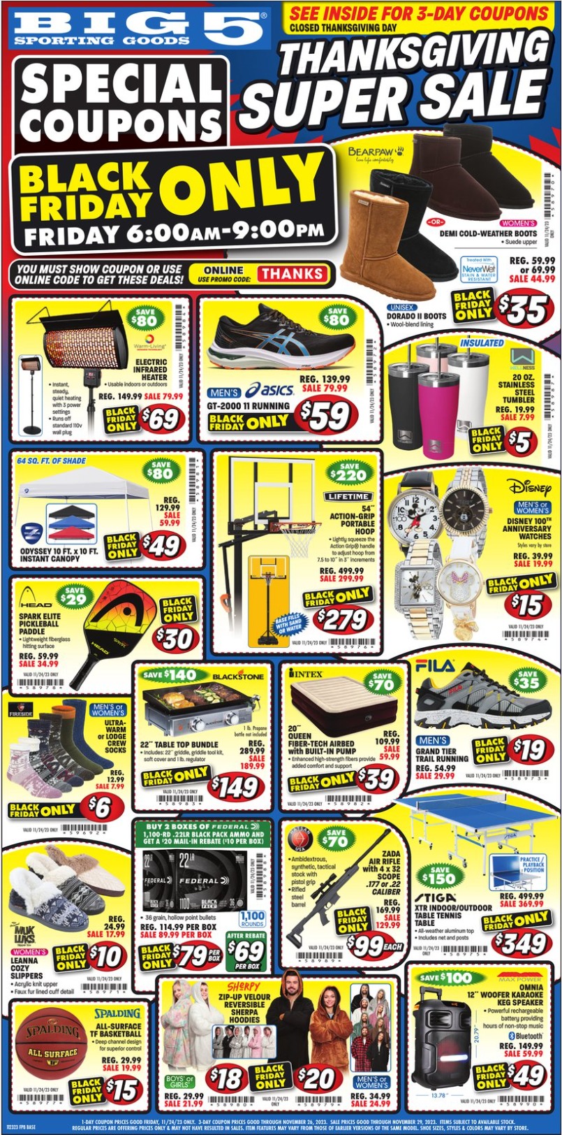 Big 5 Sporting Goods Black Friday Sales Ad 2023
