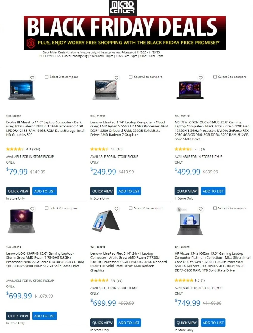 Micro Center Black Friday 2023 Deals