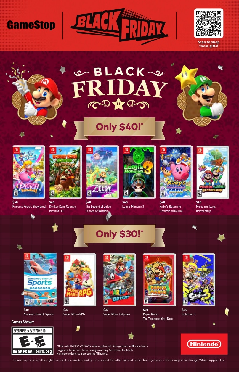 GameStop Black Friday Ad Sale 2025