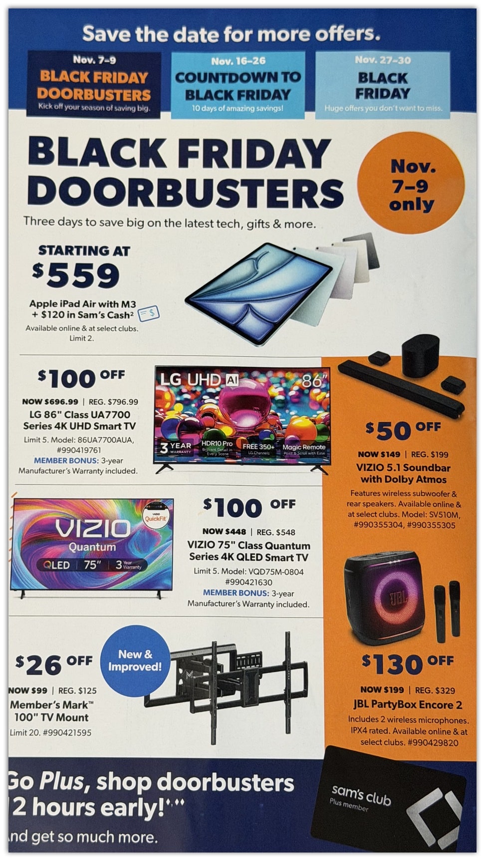 Sam's Club November Doorbusters Weekend Sale 2025
