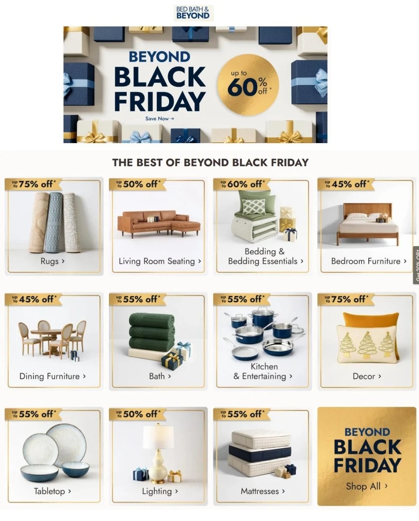 Bed Bath & Beyond Black Friday Deals 2025