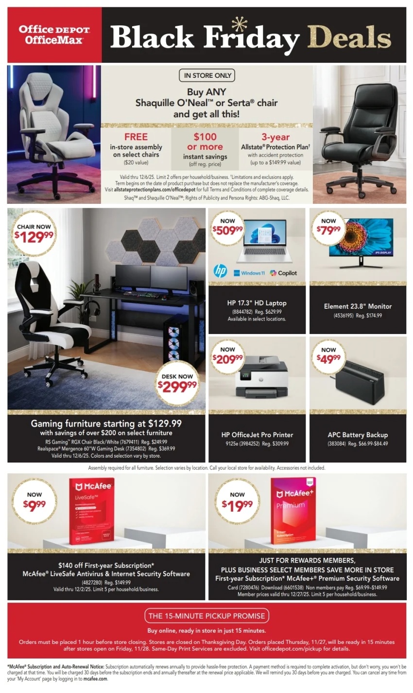 Office Depot Black Friday Ad Sale 2025