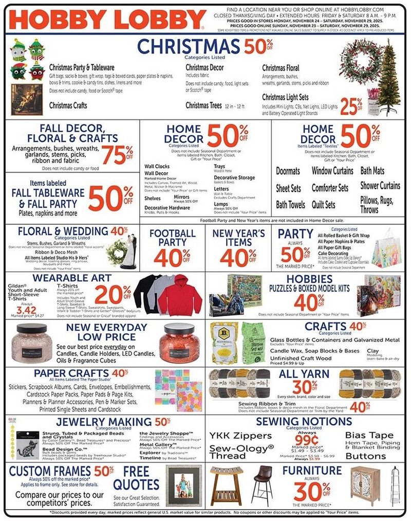Hobby Lobby Black Friday Ad 2025