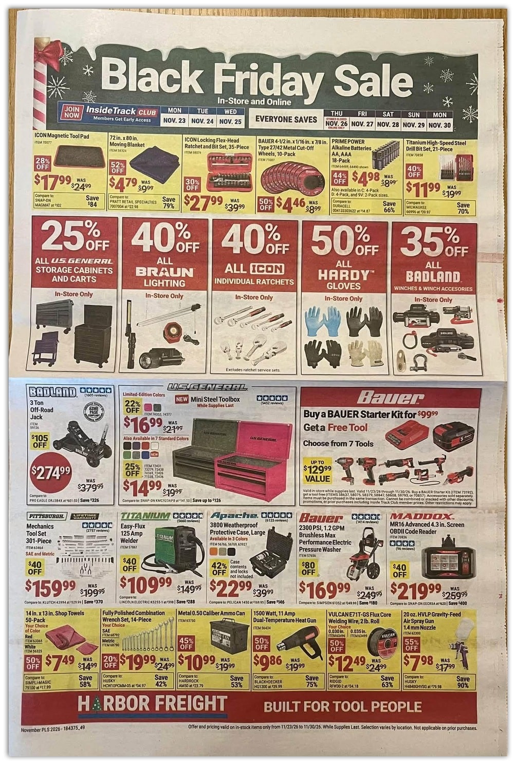 Harbor Freight Black Friday Ad Sale 2026